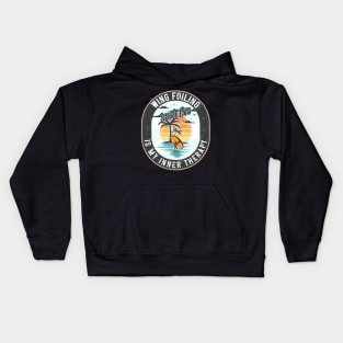 WING FOILING SURFING IS MY INNER THERAPY Kids Hoodie
